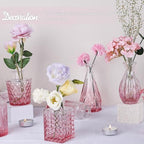 TBWIND Pink Glass Bud Vase Set of 24, Small Flower Vases - Image 2