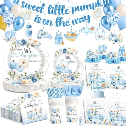 Little Pumpkin Baby Shower Decorations Party Supplies Blue by Unknown