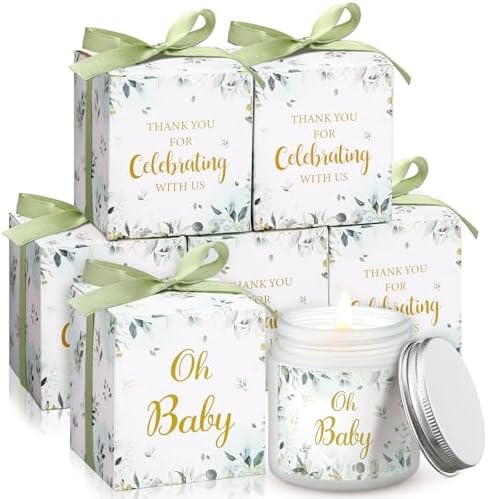 Conelist 6 Sets Baby Shower Prizes Scented Candles Party Favors, Eucalyptus by Conelist