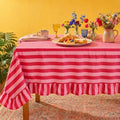 Tudomro Striped Tablecloth, Rectangle, Red, Pink, 84'' X 60'' by Tudomro