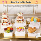 Billbotk 8 Pieces Large Buffet Risers with Label Stands, Serving Tong and Markers for Party, Display Stands for Jewelry Display, Home Display, Table décor(12"/11"/ 10.5" /9.5"/ 8.5" /7.5" 6.8"/ 5") - Image 6