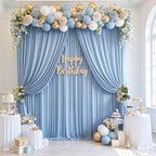 20x12ft Dusty Blue Backdrop Curtains for Wedding Party 4 Panels 5×12FT Tall - Image 6