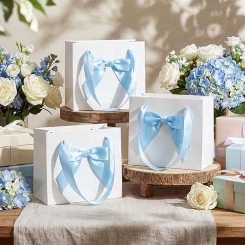 Kolldenn 50 Pcs Small Gift Favor Bags White Blue - Image 5