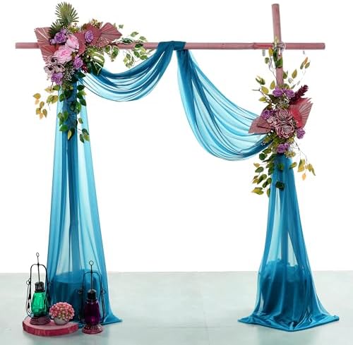 Pack of 2 Wedding Arch Drape Panel Fabric 30" x 100ft - Dark Teal - Image 2
