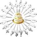2026 New Cute Number Birthday Candle Holder Set, Reusable Gold 3D Printed Number Topper, Adjustable 0-9 Stand for Parties & Anniversaries.，Silver/0-9 Two Sets by Unknown