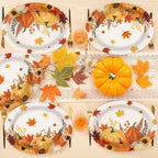 50Pcs Fall Cartoon Pumpkin Large Oval Paper Plates 10" x 12" Heavy Duty - Image 5