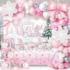 Kriyokiaa Baby Its Cold Outside Baby Shower Decorations, Pink Winter - Image 5