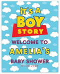 Andaz Press Its A Boy Story Baby Shower Decorations, 16"x20" Personalized Welcome Baby Shower Sign Decor, Its A Boy Story Sign In Guest Book Alternative by AndazPress