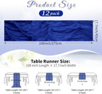 Royal Blue Boho Cheesecloth Table Runner 12 Pack 17x108 Inch Sheer Gauze - Image 2