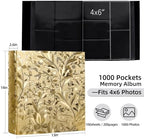 RECUTMS 1000 Photo Album 4x6 Pictures Leather Large Graduation Albums Gold - Image 2