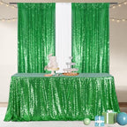 Poise3EHome Green Sequin Tablecloth 60×120 Inch Rectangle Sequin Fabric Table Cloth for Christmas Birthday Party Wedding Holiday Cake Table Decoration - Image 6