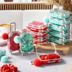 LemonRoad 60 Pcs Mini Empty Suitcase Box with Plush Keychain, Red,Green - Image 6