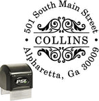 Custom Self Inking Return Address Stamp, Round Circle by PrettySweetParty