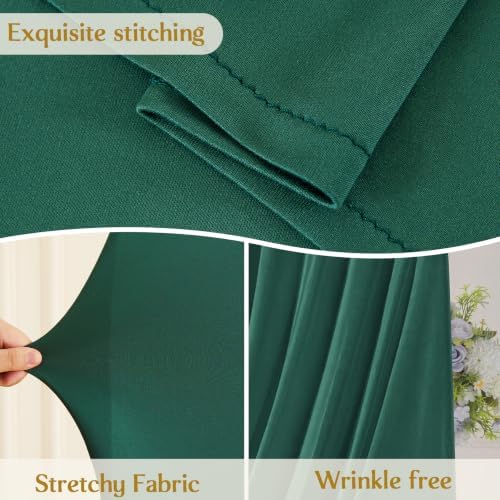 Hunter Green Wedding Arch Backdrop Cover 7.2ft and 6ft Draped Arch Covers Stretchy Backdrop Spandex Balloon Arch Covers for Bridal Shower Baby Shower Engagement Photography Birthday Party Decorations - Image 5