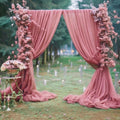 10ft x 10ft Dusty Rose Backdrop Curtains, Wrinkle-Free Sheer Chiffon Fabric Photo Backdrop Drapes for Wedding Arch Party Ceremony Stage Photography Birthday Decorations by WishCare