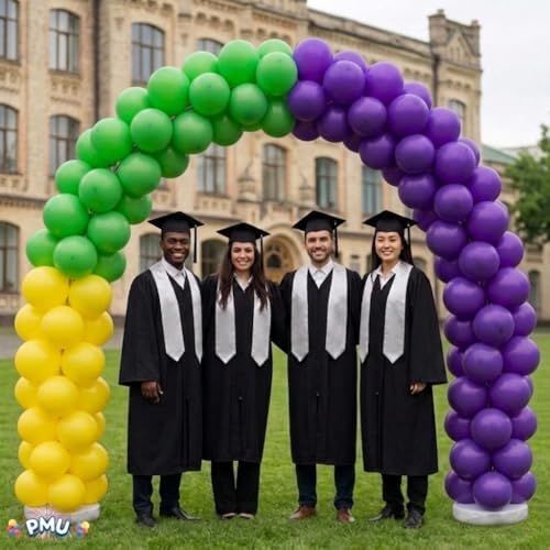 PMU DIY Professional Balloon Arch Deluxe Kit(Mardi Gras Gold, Green and Purple)Balloon Garland for Party Decoration,Decoration Kit for Birthday Party, Wedding, Graduation,Baby Shower(41691-61646)Pkg/1 - Image 3