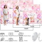 We Can Bearly Wait Backdrop 12x10 FT Pink Boho Baby Shower Background - Image 6
