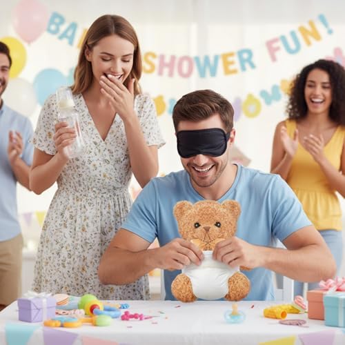 4 Sets Bottle Chug Baby Shower Games Brown Bear - Image 3