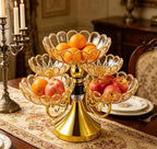 5-layer Divided Rotatable Snack Spinner Serving Tray Cupcake Stand Snackle Box Portable Fruit bowl Storage Organizer for Candy, Fruits, Nuts, Dessert, Gold - Image 7