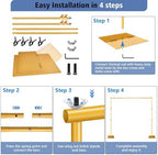 HYJ-INC Pipe and Drape Photography Backdrop Stand Kit - Titanium Gold Adjustable Photo Background Stand 10ft x 6.5ft with Metal Base for Parties Weddings Birthday Party Events Photo Booth - Image 2