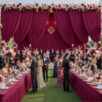 40ft x 10ft Wrinkle Free Burgundy Wedding Backdrop Curtains for Party Bridal Shower Reception Decorations Burgundy Fabric Curtain Backdrops Drapes for Photography Baby Shower Birthday Background - Image 4