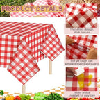 Mindsoft 20 Pack Gingham Party Tablecloth, 54 x 108 Inch Plastic Waterproof Heckered Disposable Plaid Party Tablecover for Picnic Birthday Baby Shower Bridal Wedding (Red Checkered) - Image 4