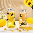 SiliFine 24 Pack Bee Party Favors Bee Cups with Lids and Straws 13.5oz - Image 4