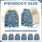 6 Pack Blue Jean Baby Shower Centerpieces for Table Wooden Flower Boxes - Image 4