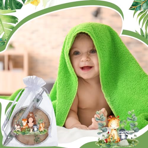 50 Sets Baby Shower Favors for Guests(White Green, Woodland Animal) - Image 6