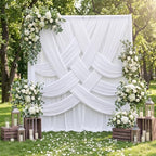 20ftx15ft White Backdrop Curtains for Wedding Party 4 Panels 5×15FT Tall by LeegleriTableSkirt