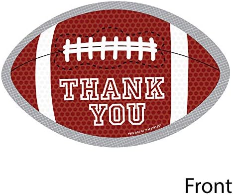 Big Dot of Happiness End Zone - Football - Shaped - Baby Shower or Birthday Party Thank You Note Cards with Envelopes - Set of 12 (Pack of 2) - Image 4
