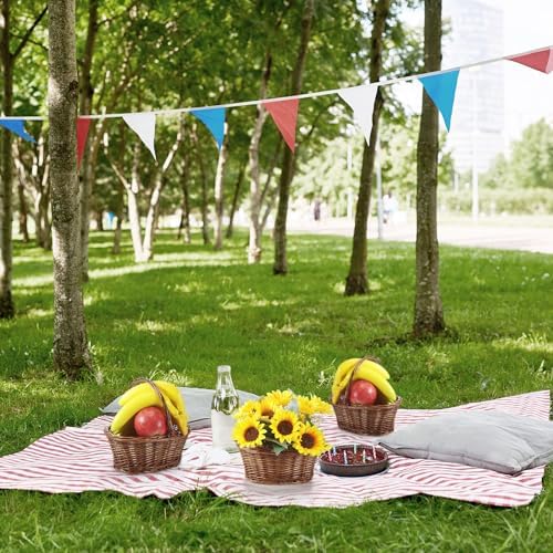 Barydat 12 Pcs Small Wicker Basket with Handle, Brown, 9" X 7" X 4" - Image 5