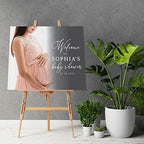 Andaz Press 16"x20" Personalized Canvas Baby Shower Welcome Sign, Custom Photo Classic Gender Neutral Large Welcome Baby Shower Sign for Easel Stand, Baby Shower Decorations - Image 2