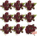 8 Bundles Artificial Peony Centerpiece Flowers,Burgundy by Yuxung