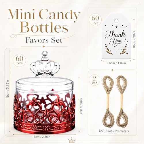 Jingmore 60 Sets Mini Crown Candy Boxes Party Favor,Red - Image 2