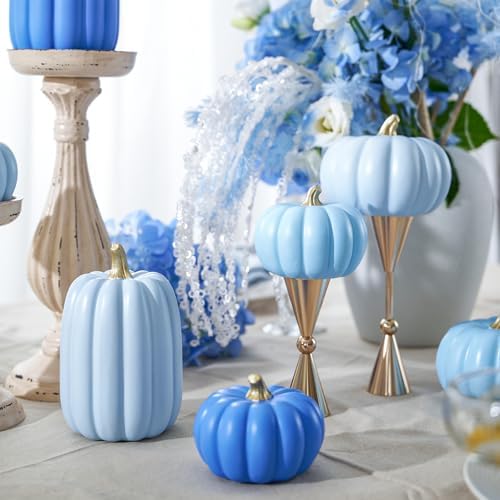 WDS WONDROUS Fall Pumpkin Decor Set of 7, Artificial Fake Pumpkins for Home - Image 5