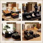 Geelin 6 Pcs Acrylic Risers Cube Stands, Black, 7 to 12 Inch, Square - Image 5