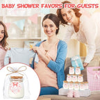 24Pcs Baby Shower Candle Party Favors Lavender Scented Glass Jars Wax Candle Bulk with Thank You Cards Organza Bags for Guests Boy Girl Birthday Gender Reveal Gift Souvenirs (Pink Bow, 24) - Image 6