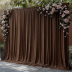 20x12ft Brown Backdrop Curtain Panels for Parties - Wrinkle Free Polyester Photo Curtain Backdrop Wedding Back Drop Fabric Drapes for Party Decorations Background for Photography by WishCare