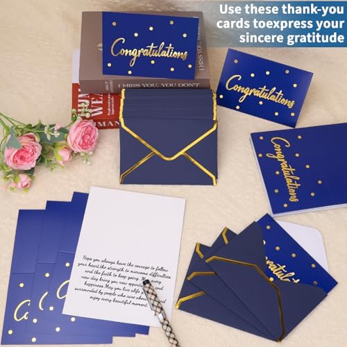 200 PCS Congratulations Cards with Envelopes, 4x6 Inch Gold Foil Lettering - Image 5