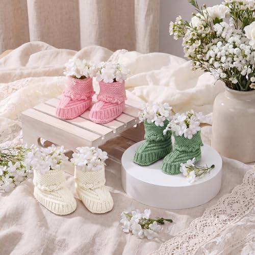 Wesiti Baby Shower Booties Centerpiece,Pink,Sage Gree,White - Image 4