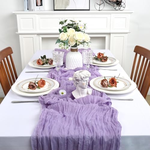 12 Pack 23 x 120 Inch Lilac Purple Table Runner 10Ft Cheesecloth - Image 3