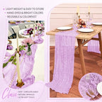 18 Pack Cheesecloth Table Runner 10FT Lilac Purple Table Runner Lavender Boho Gauze Cheese Cloth Table Runners Long Rustic Sheer Table Decorations for Wedding Party Baby Bridal Shower Birthday Holiday - Image 5