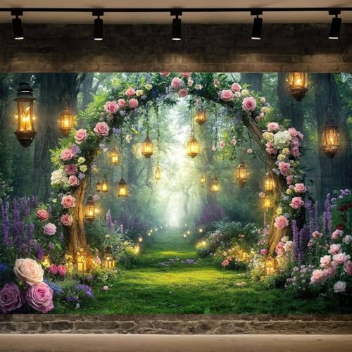 10x10ft Purple Flower Wedding Photography Backdrop Lavender Floral Wedding Bridal Photography Backdrop Anniversary Birthday Baby Shower Girl Party Banner Photo Booth Props Background Wall Decor - Image 5