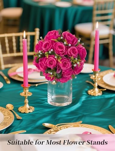 BLOSMON Pink Roses Artificial Flowers: 6 Pcs Fake Flower Balls Table Decor - Image 4