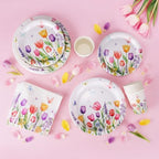 Ziliny Spring Party Decorations, Paper Plates Napkins Cups Serve 50, Tulip - Image 4