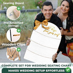 STOFINITY Wedding Seating Chart Board, Wood, 18x26 in, White - Image 5