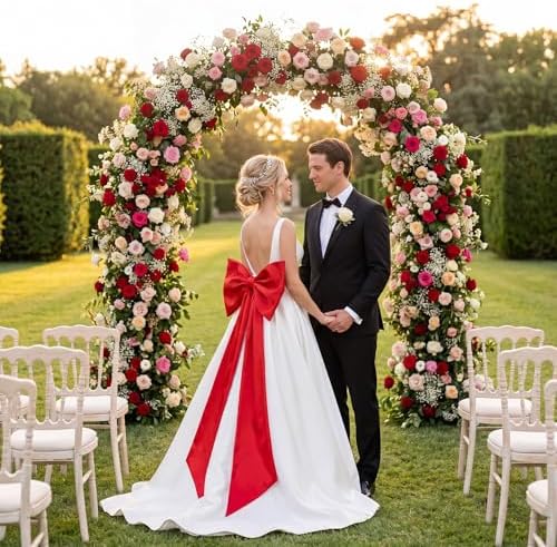 Crowye 7 Pcs Giant Satin Bow Decor, Large Red Backdrop Decor - Image 6