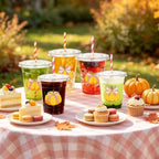 50 Pcs Fall Bow Pumpkin Plastic Party Cups, Thanksgiving Party Favor - Image 6