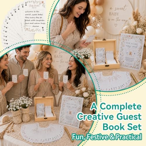 Baby Shower Guest Book Alternative, 54 Playing Cards, Sign, Box & Pen - Image 5
